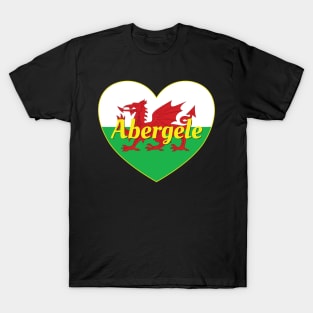 Abergele Wales UK Welsh Flag Heart T-Shirt